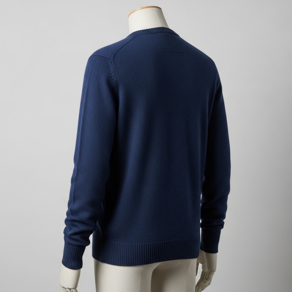 Męski luksusowy, miękki sweter z dzianiny kaszmirowej