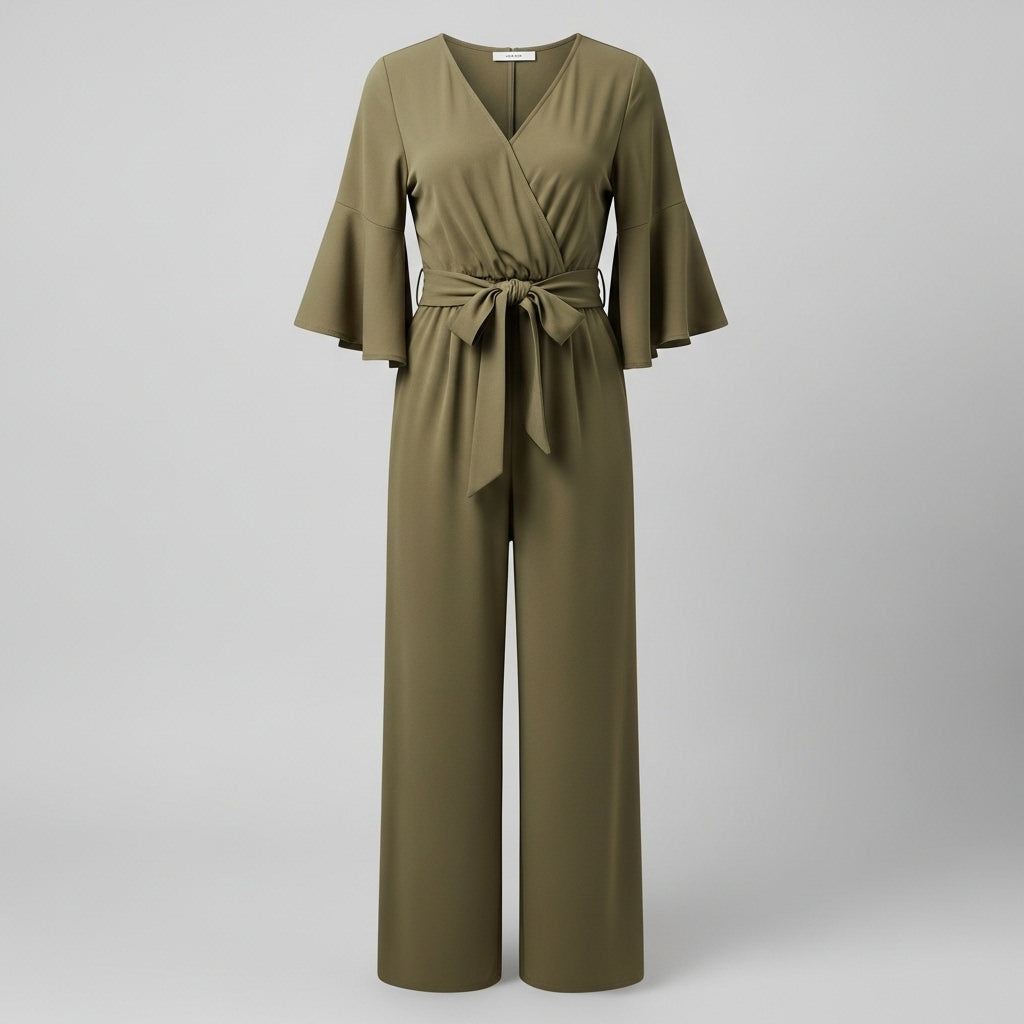 Damski kombinezon z rozszerzanymi rękawami