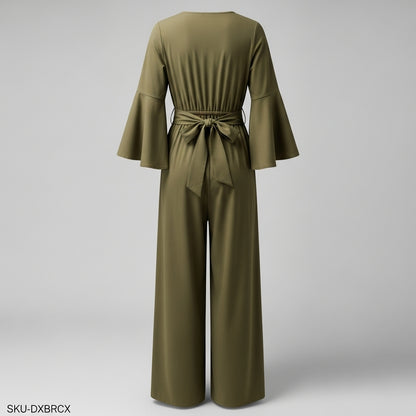 Damski kombinezon z rozszerzanymi rękawami